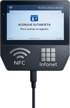 Terminal RecLog con lector NFC para fichar en oficina